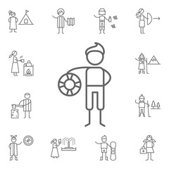 Poster - Lifesaver icon. Adventure icons universal set for web and mobile
