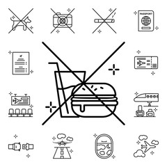 Poster - No foods, airplane icon. Airport icons universal set for web and mobile