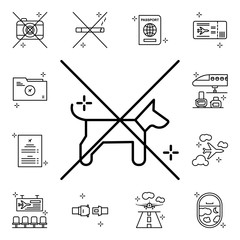 Poster - No pets, airplane icon. Airport icons universal set for web and mobile