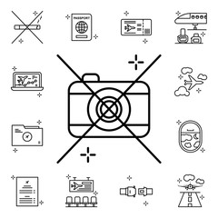 Poster - No photos, airplane icon. Airport icons universal set for web and mobile