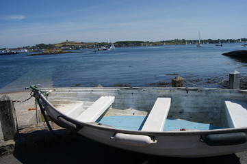 Naklejka na meble Broken Rowing Boat on the Edge of Strangford Lough, County Down, Northern Ireland