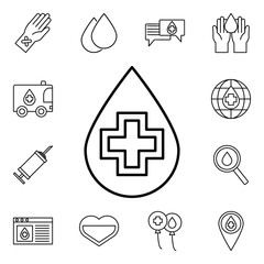 Poster - Blood drop icon. Blood donation icons universal set for web and mobile
