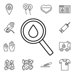 Poster - blood analysis icon. blood donation icons universal set for web and mobile