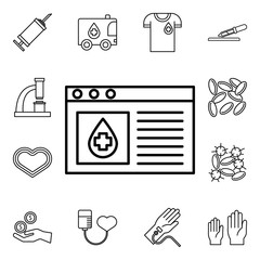 Wall Mural - Blood donation site icon. Blood donation icons universal set for web and mobile