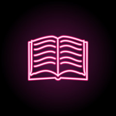 Poster - Open book sketch neon icon. Simple thin line, outline vector of education icons for ui and ux, website or mobile application