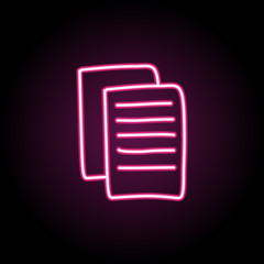 Poster - Sheets of papers sketch neon icon. Simple thin line, outline vector of education icons for ui and ux, website or mobile application