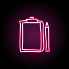 Poster - folder tablet and pencil sketch neon icon. simple thin line, outline vector of education icons for u