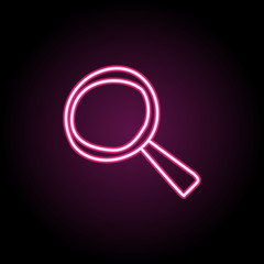 Poster - Magnifier sketch neon icon. Simple thin line, outline vector of education icons for ui and ux, website or mobile application