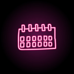 Poster - The calendar sketch neon icon. Simple thin line, outline vector of education icons for ui and ux, website or mobile application