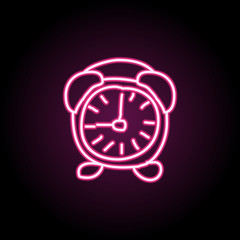 Poster - Alarm clock sketch neon icon. Simple thin line, outline vector of education icons for ui and ux, website or mobile application