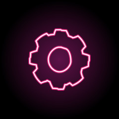 Poster - Gear sketch neon icon. Simple thin line, outline vector of education icons for ui and ux, website or mobile application
