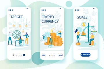 Wall Mural - Target Market Mobile Web Pages Vector Template