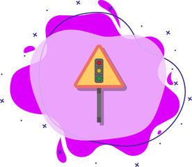 Poster - Traffic alerts colored icon. Simple color vector of road signs and junctions icons for ui and ux, website or mobile application