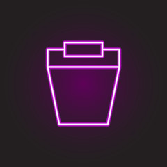 Poster - Food, laptop neon style icon. Simple thin line, outline vector of food and drink icons for ui and ux, website or mobile application