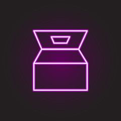 Poster - Pizza, food neon style icon. Simple thin line, outline vector of food and drink icons for ui and ux, website or mobile application