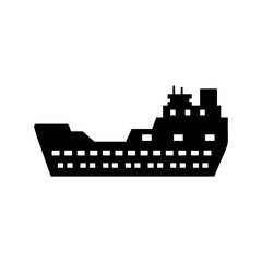 Poster - Water transport, cargo ship icon. Simple vector boat icons for ui and ux, website or mobile application