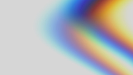 Poster - abstract composition, two light glares with a spectral gradient on a light background, rainbow, 3D rendering