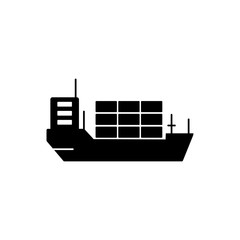 Poster - Water transport, cargo ship icon. Simple vector boat icons for ui and ux, website or mobile application