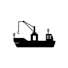 Poster - Water transport, cargo ship icon. Simple vector boat icons for ui and ux, website or mobile application