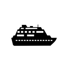 Poster - Water transport, cruise ship icon. Simple vector boat icons for ui and ux, website or mobile application
