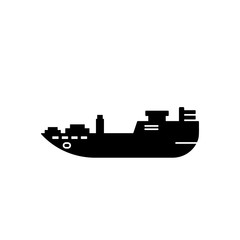 Poster - Water transport, cargo ship icon. Simple vector boat icons for ui and ux, website or mobile application