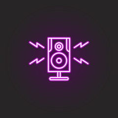 Poster - rock, column, sound, lightning neon style icon. Simple thin line, outline vector of rock and roll icons for ui and ux, website or mobile application