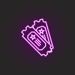 Poster - rock, tickets, stars neon style icon. Simple thin line, outline vector of rock and roll icons for ui and ux, website or mobile application