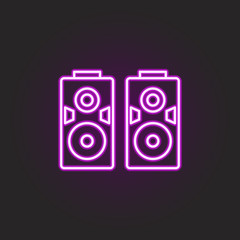Poster - rock speakers neon style icon. Simple thin line, outline vector of rock and roll icons for ui and ux, website or mobile application