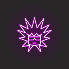 Poster - rock, rocker, hair, hedgehog, glasses neon style icon. Simple thin line, outline vector of rock and roll icons for ui and ux, website or mobile application