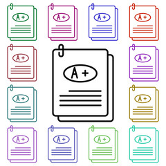 Poster - Exam answers multi color style icon. Simple thin line, outline vector of education icons for ui and ux, website or mobile application