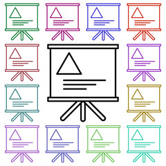 Poster - Presentation multi color style icon. Simple thin line, outline vector of education icons for ui and ux, website or mobile application