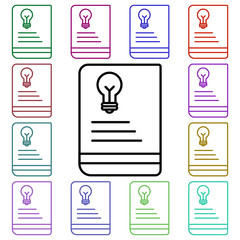 Poster - a light in notebook multi color style icon. simple thin line, outline vector of education icons for 
