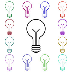Poster - Bulb multi color style icon. Simple thin line, outline vector of education icons for ui and ux, website or mobile application