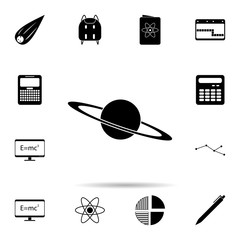 Poster - Saturn icon. Universal set of university life for website design and development, app development