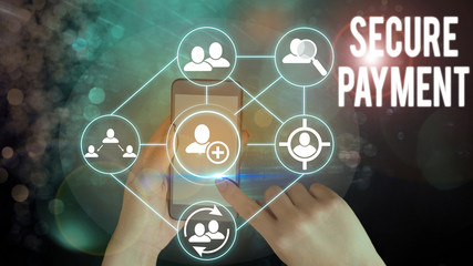 Leinwandbilder - Text sign showing Secure Payment. Business photo text webpage where credit card numbers are entered is secured