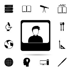 Poster - the photo icon. Universal set of university life for website design and development, app development