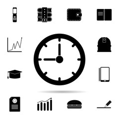 Poster - clock icon. Universal set of university life for website design and development, app development