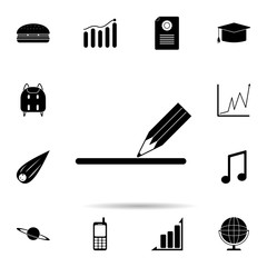 Poster - pencil icon. Universal set of university life for website design and development, app development