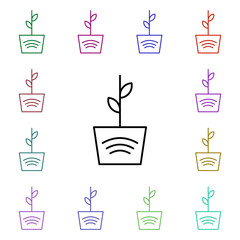Poster - Plant multi color style icon. Simple thin line, outline vector of internet things icons for ui and ux, website or mobile application