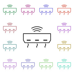 Aufkleber - Router multi color style icon. Simple thin line, outline vector of internet things icons for ui and ux, website or mobile application