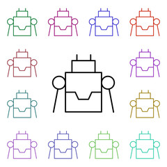 Poster - Robot multi color style icon. Simple thin line, outline vector of internet things icons for ui and ux, website or mobile application