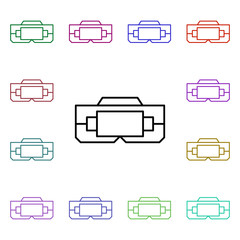 Poster - Virtual reality multi color style icon. Simple thin line, outline vector of internet things icons for ui and ux, website or mobile application