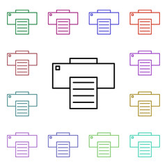 Poster - Printer multi color style icon. Simple thin line, outline vector of internet things icons for ui and ux, website or mobile application