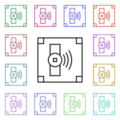 Poster - Safe box multi color style icon. Simple thin line, outline vector of internet things icons for ui and ux, website or mobile application