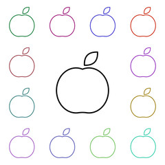 Poster - Apple multi color style icon. Simple thin line, outline vector of medical icons for ui and ux, website or mobile application