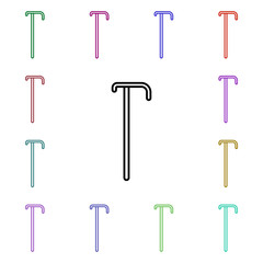 Poster - Cane multi color style icon. Simple thin line, outline vector of medical icons for ui and ux, website or mobile application