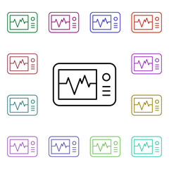 Poster - Cardiogram multi color style icon. Simple thin line, outline vector of medical icons for ui and ux, website or mobile application