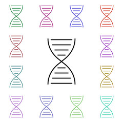 Poster - Dna multi color style icon. Simple thin line, outline vector of medical icons for ui and ux, website or mobile application