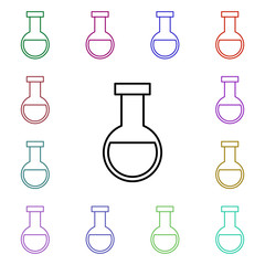Poster - Flask medicine multi color style icon. Simple thin line, outline vector of medical icons for ui and ux, website or mobile application