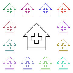 Poster - Hospital free multi color style icon. Simple thin line, outline vector of medical icons for ui and ux, website or mobile application